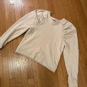 Express Shirred Shoulder Crewneck Sweatshirt